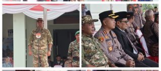 KHIDMAT, PEMKAB HALTENG IKUTI UPACARA HUT TNI KE-80 DI KODIM WEDA, WAKIL BUPATI HALTENG JADI INSPEKTUR UPACARA