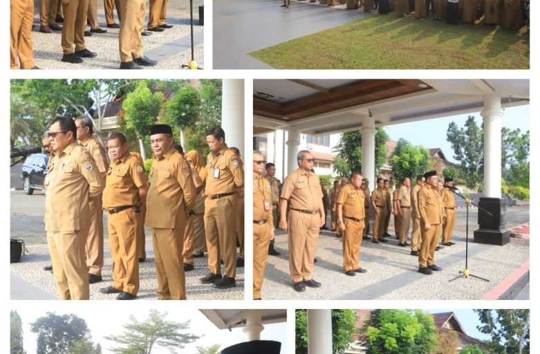 WAKIL BUPATI PIMPIN APEL PAGI, TEKANKAN DISIPLIN DAN PERSIAPAN HUT KE-35 HALTENG