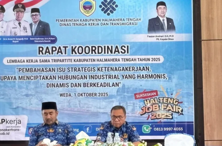 Pemkab Halteng Gelar Rakor LKS Tripartit 2025, Bupati Ikram Dorong Harmonisasi Dunia Usaha dan Perlindungan Pekerja
