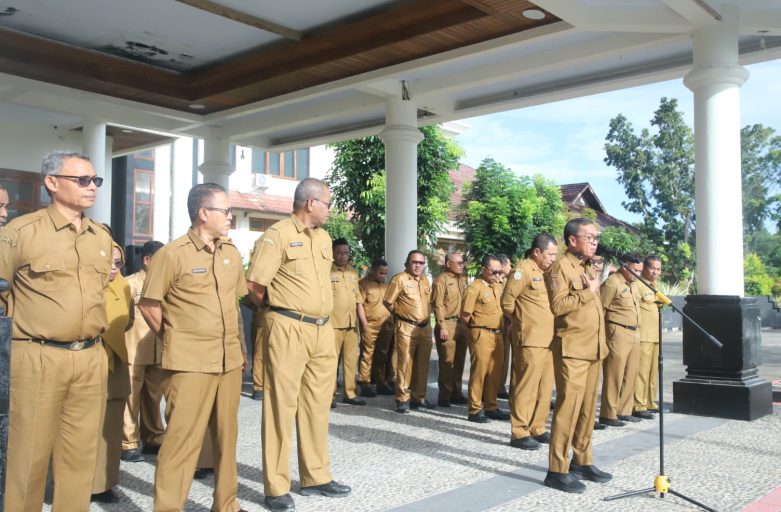 BUPATI HALTENG TEKANKAN KESADARAN KOLEKTIF DAN EFISIENSI ANGGARAN PADA APEL PAGI