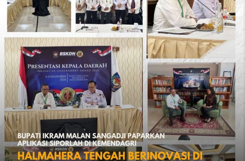 HALMAHERA TENGAH BERINOVASI DI IGA 2025 BANGGA, INOVASI DARI BUMI FAGOGORU SIAP BERSAING — BUPATI IKRAM MALAN SANGADJI PAPARKAN APLIKASI SIPORLAH DI KEMENDAGRI