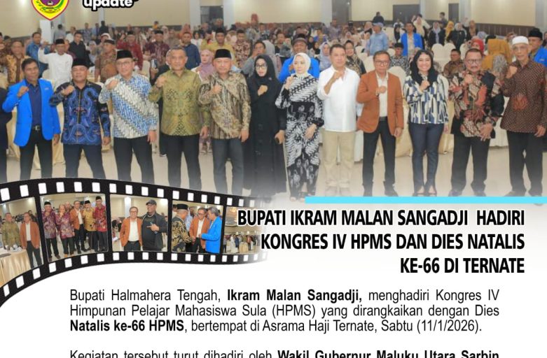 BUPATI IKRAM MALAN SANGADJI  HADIRI KONGRES IV HPMS DAN DIES NATALIS KE-66 DI TERNATE