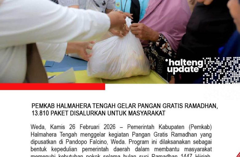 PEMKAB HALMAHERA TENGAH GELAR PANGAN GRATIS RAMADHAN, 13.810 PAKET DISALURKAN UNTUK MASYARAKAT