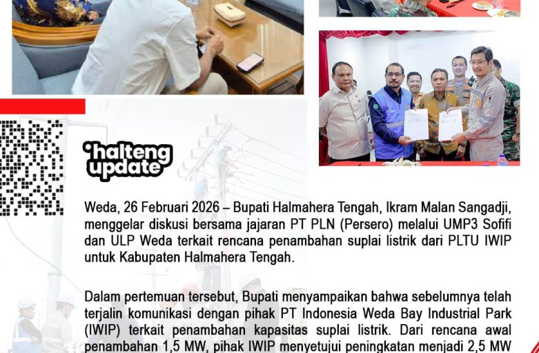 BUPATI HALMAHERA TENGAH BAHAS PENAMBAHAN SUPLAI LISTRIK 11 MW BERSAMA PLN