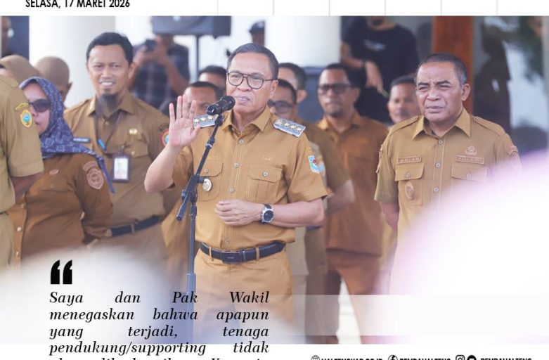 BUPATI DAN WAKIL BUPATI PIMPIN APEL AKBAR, TEGASKAN KEPASTIAN TENAGA PENDUKUNG DAN KEBIJAKAN BEASISWA ASN