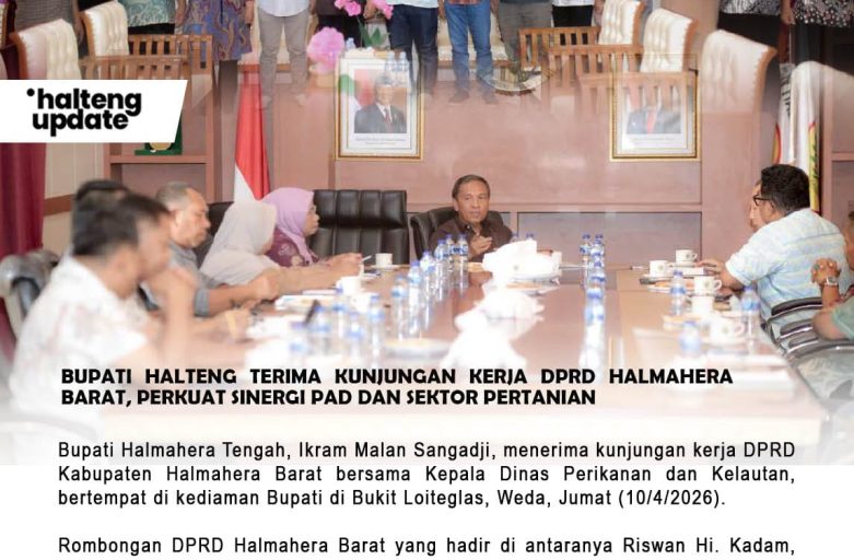 BUPATI HALTENG TERIMA KUNJUNGAN KERJA DPRD HALMAHERA BARAT, PERKUAT SINERGI PAD DAN SEKTOR PERTANIAN