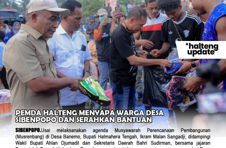 PEMDA HALTENG MENYAPA WARGA DESA SIBENPOPO DAN SERAHKAN BANTUAN