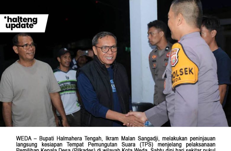 BUPATI IKRAM PANTAU LANGSUNG KESIAPAN TPS PILKADES DI KOTA WEDA DINI HARI