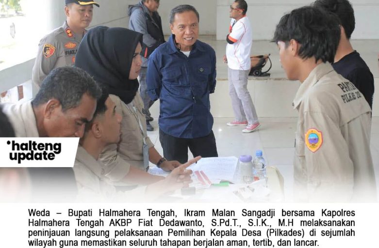 BUPATI IKRAM MALAN SANGADJI TINJAU LANGSUNG PELAKSANAAN PILKADES, AJAK MASYARAKAT JAGA KEAMANAN DAN KETERTIBAN