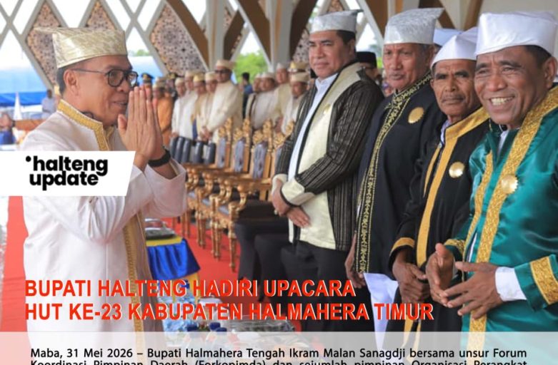 BUPATI HALTENG HADIRI UPACARA HUT KE-23 KABUPATEN HALMAHERA TIMUR