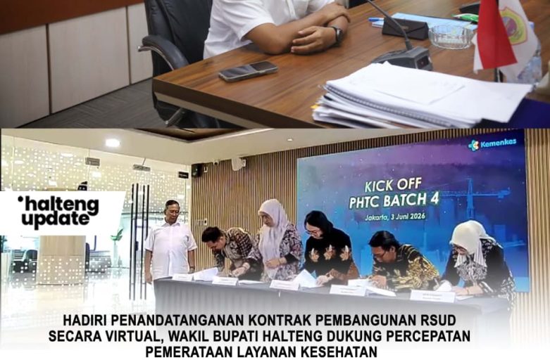 HADIRI PENANDATANGANAN KONTRAK PEMBANGUNAN RSUD SECARA VIRTUAL, WAKIL BUPATI HALTENG DUKUNG PERCEPATAN PEMERATAAN LAYANAN KESEHATAN