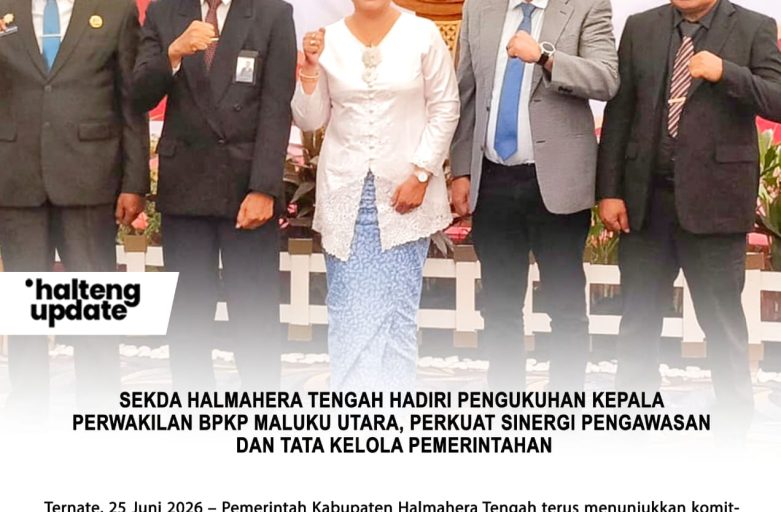 SEKDA HALMAHERA TENGAH HADIRI PENGUKUHAN KEPALA PERWAKILAN BPKP MALUKU UTARA, PERKUAT SINERGI PENGAWASAN DAN TATA KELOLA PEMERINTAHAN