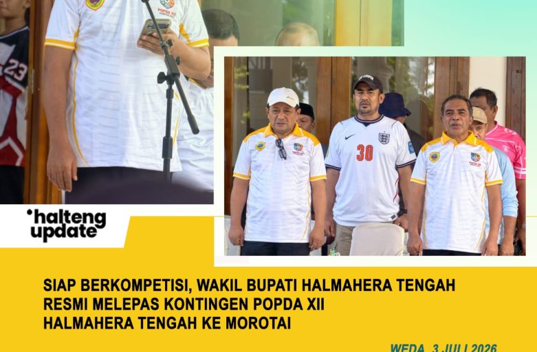 SIAP BERKOMPETISI, WAKIL BUPATI HALMAHERA TENGAH RESMI MELEPAS KONTINGEN POPDA XII HALMAHERA TENGAH KE MOROTAI