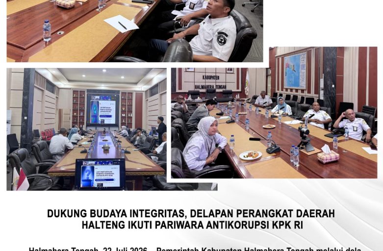 DUKUNG BUDAYA INTEGRITAS, DELAPAN PERANGKAT DAERAH HALTENG IKUTI PARIWARA ANTIKORUPSI KPK RI