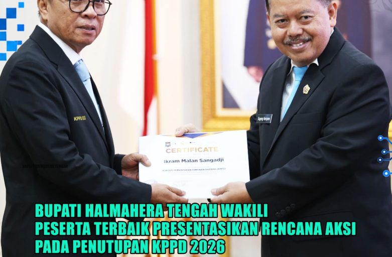 BUPATI HALMAHERA TENGAH WAKILI PESERTA TERBAIK PRESENTASIKAN RENCANA AKSI PADA PENUTUPAN KPPD 2026