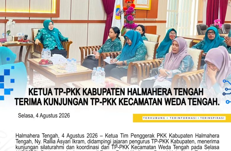KETUA TP-PKK KABUPATEN HALMAHERA TENGAH TERIMA KUNJUNGAN TP-PKK KECAMATAN WEDA TENGAH.