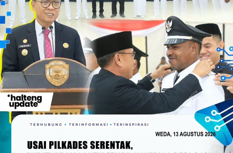 USAI PILKADES SERENTAK, BUPATI IKRAM LANTIK SEMBILAN KEPALA DESA BARU
