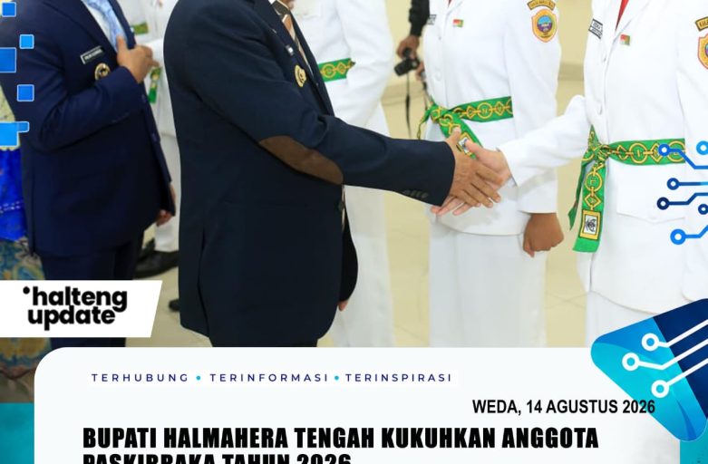 BUPATI HALMAHERA TENGAH KUKUHKAN ANGGOTA PASKIBRAKA TAHUN 2026