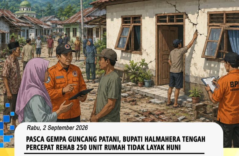 PASCA GEMPA GUNCANG PATANI, BUPATI HALMAHERA TENGAH PERCEPAT REHAB 250 UNIT RUMAH TIDAK LAYAK HUNI