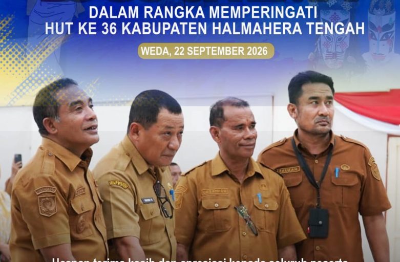 WABUP DAN SEKDA HALTENG LAUNCHING LOGO DAN TEMA HUT KE-36, USUNG SEMANGAT “FAGOGORU TANGGUH, EKONOMI TUMBUH, HALTENG MAJU”