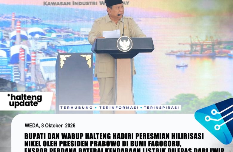 BUPATI DAN WABUP HALTENG HADIRI PERESMIAN HILIRISASI NIKEL OLEH PRESIDEN PRABOWO DI BUMI FAGOGORU, EKSPOR PERDANA BATERAI KENDARAAN LISTRIK DILEPAS DARI IWIP